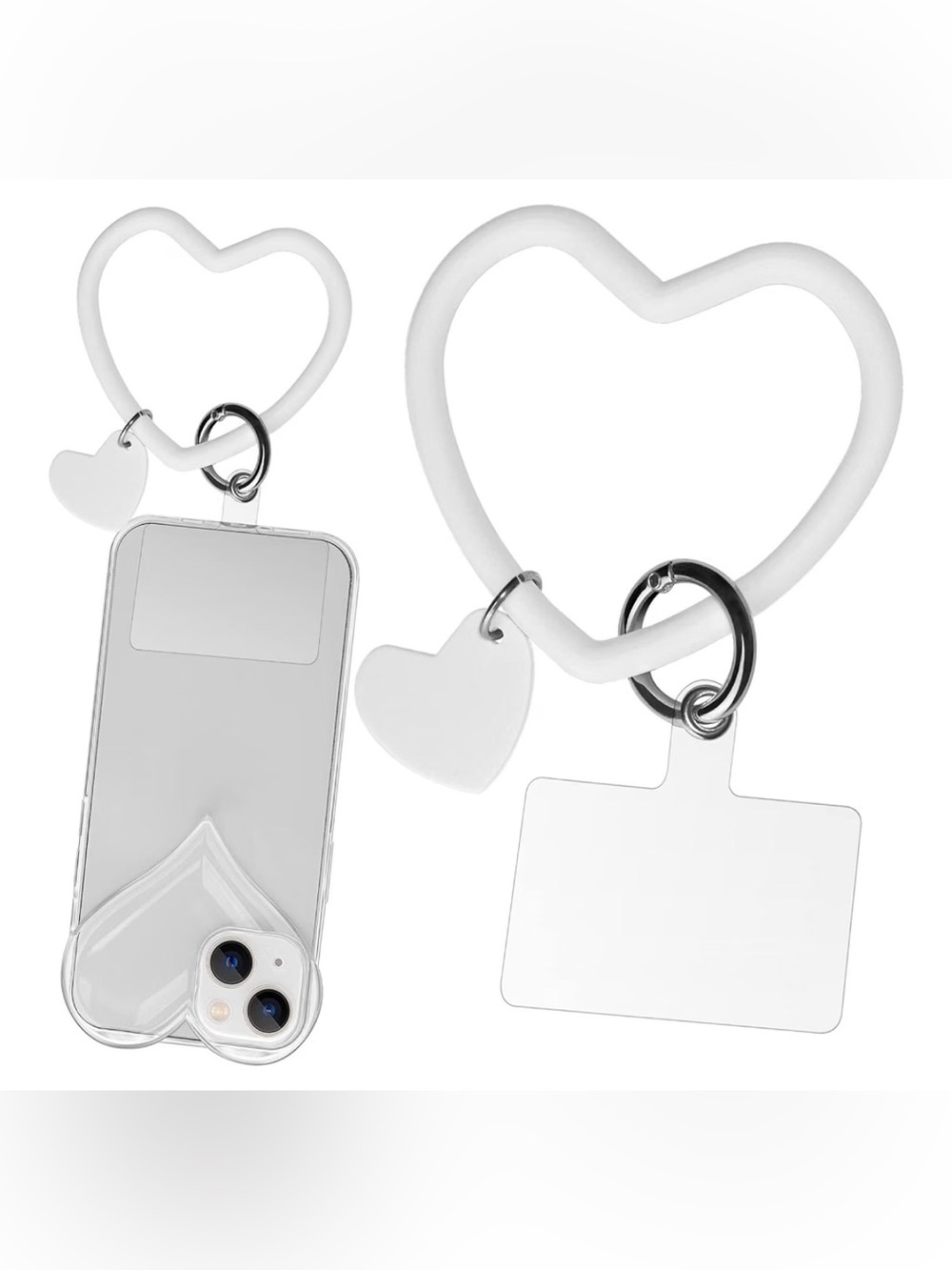 White heart-shaped silicone ring.
